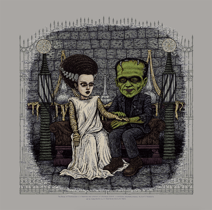 The Bride of Frankenstein (Universal Classic Monsters) screen print