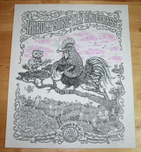 Hardly Strictly Bluegrass Poster Original Ink.
