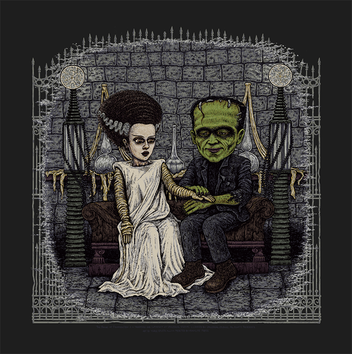 The Bride of Frankenstein (Universal Classic Monsters) screen print